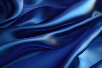 Obraz premium Blue satin fabric up close. Versatile and elegant material for various projects