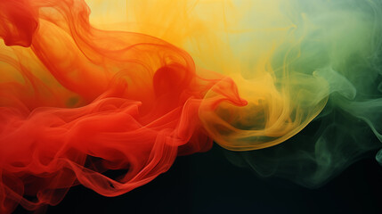 Black History Month. African American History in United States. Red Yellow Green smoke. Freedom holiday. Celebrated annual in February. Poster, design illustration. Generated AI