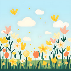 Fototapeta premium Colorful Floral Aesthetics: Visual Beauty of Nature and Art created with the help of artificial intelligence