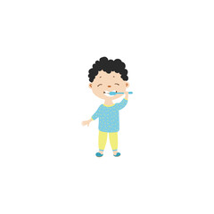 set of little boy playing vector poses game