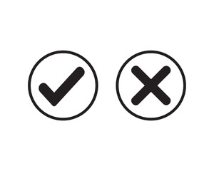 Check mark and cross mark icon vector illustration