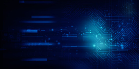 2d illustration Abstract futuristic electronic circuit technology background