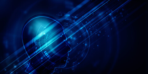 2d illustration Abstract futuristic electronic circuit technology background
