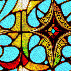 Ethereal Elegance - Seamless Stained Glass Texture (2048x2048) N&ordm;4