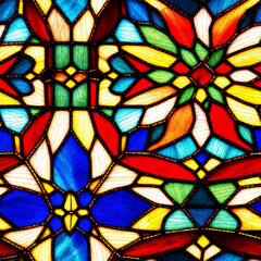 Ethereal Elegance - Seamless Stained Glass Texture (2048x2048) Nº6