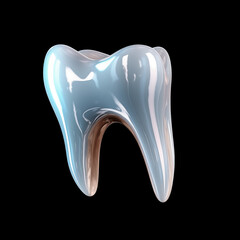 Illustation of a Human molar tooth isolated on black. Concept of dental health.
