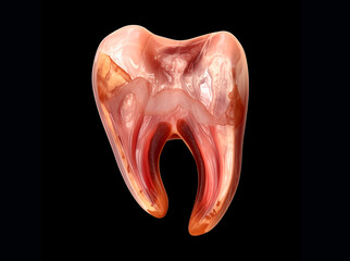 Transparent cross-section of a human molar tooth.
