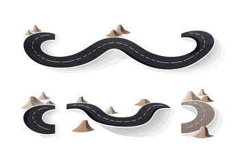 Bending roads. Vector illustration design.