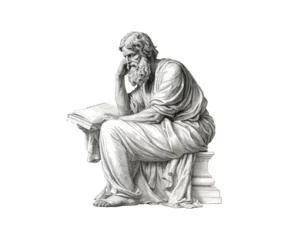 Fotobehang Ancient engraving of the greek philosopher. Vector illustration design. © Alex