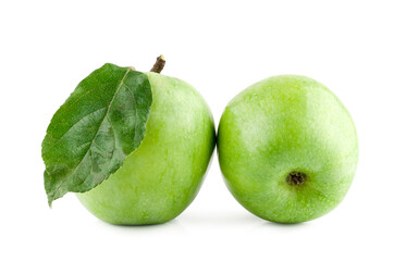Green apples isolated on a white background
