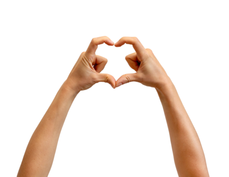 Isolated female hands gesture Heart Hands.
