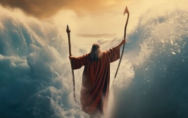 Moses parted the Red Sea with his staff. generative ai