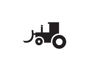 Tractor plow farming icon vector symbol design illustration isolated