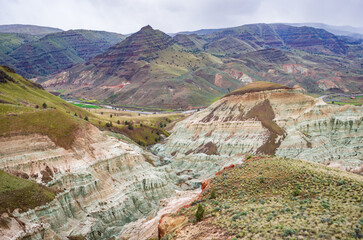 Colorful Rock formation in Painted Hills Unit of John Day Fossil Beds National Monument,...