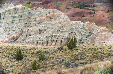 Colorful Rock formation in Painted Hills Unit of John Day Fossil Beds National Monument,...