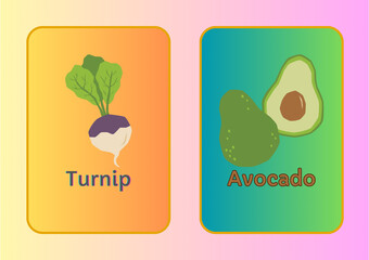 Vegetables flash cards