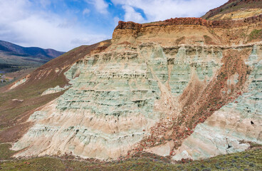 Colorful Rock formation in Painted Hills Unit of John Day Fossil Beds National Monument,...