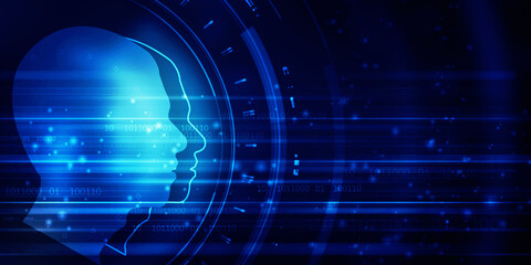 2d illustration Abstract futuristic electronic circuit technology background
