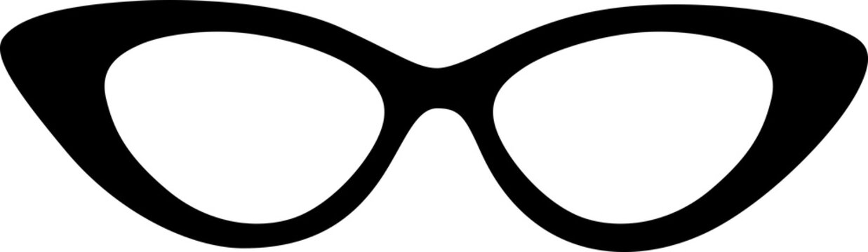 Isolated of a black cat eye glasses frame.