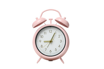 PNG,pink alarm clock, isolated on white background