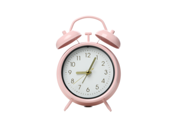 PNG,pink alarm clock, isolated on white background