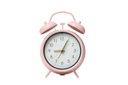 PNG,pink alarm clock, isolated on white background