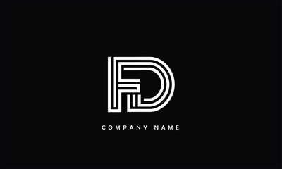 FD, DF, F, D Abstract Letters Logo Monogram