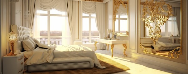 Obraz na płótnie Canvas luxurious bed room decoration