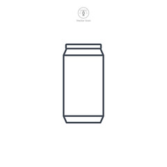 Soda Can Icon symbol vector illustration isolated on white background