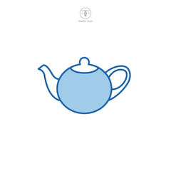 Tea Pot Icon symbol vector illustration isolated on white background