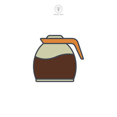 Coffee Pot Icon symbol vector illustration isolated on white background