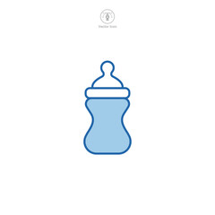 Baby Bottle. feeding bottle Icon symbol vector illustration isolated on white background