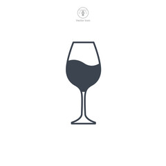 Wine Glass Icon symbol vector illustration isolated on white background