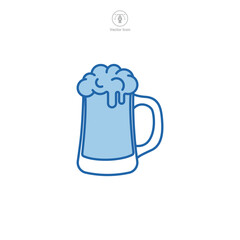 Beer Mug Icon symbol vector illustration isolated on white background