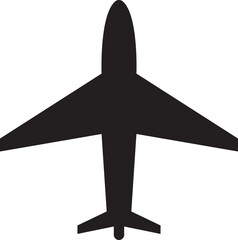 Airplane flight ticket air fly travel takeoff silhouette element. Travel icon. Airplane vector icon designed in black Fill style can be used for web and mobile app isolated on transparent background.