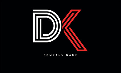 DK, KD, D, K Abstract Letters Logo Monogram - obrazy, fototapety, plakaty