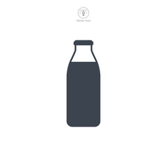 Milk Bottle Icon symbol vector illustration isolated on white background