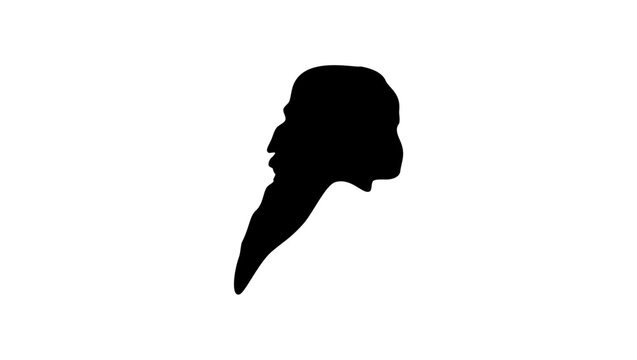 Friedrich Ludwig Jahn, black isolated silhouette
