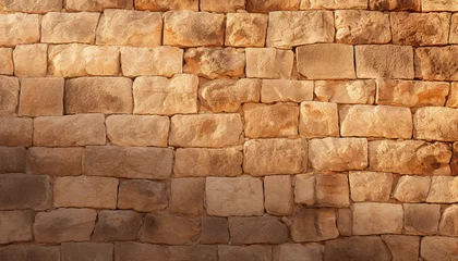 Fotobehang close-up ancient  stone wall © Kritchanok