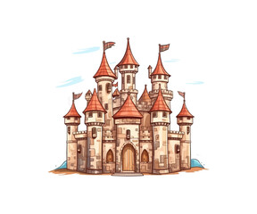 Old castle. Vector illustration design.