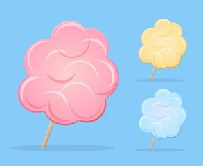 cotton candy on blue background - 695792322