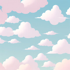 Obraz premium beautiful illustration of Cloudy Sky in Anime style, Anime sky, cloud, background