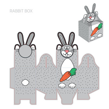 rabbit cardboard box knife drawing
