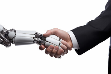 Businessman Shaking Hands With A Robot