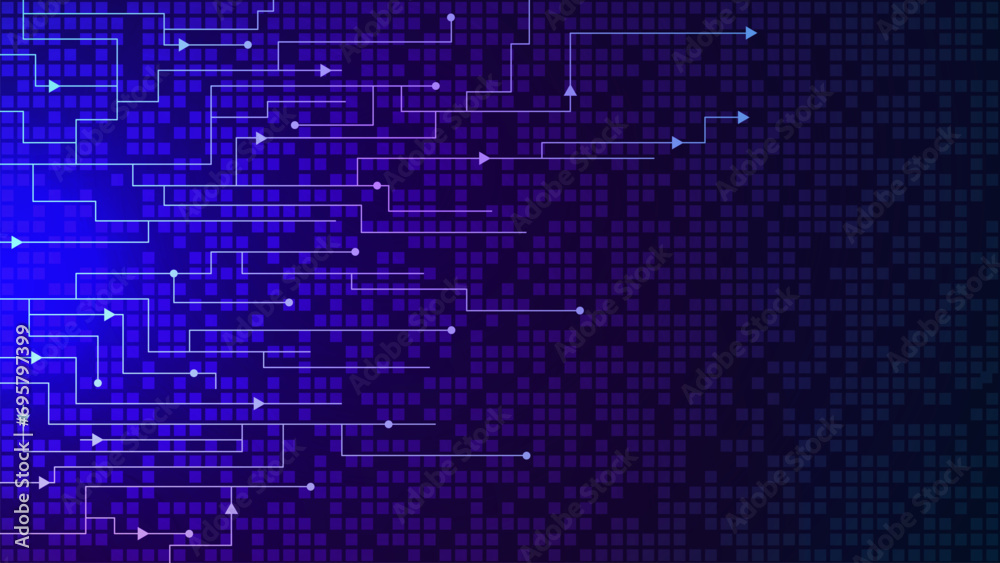 Poster abstract geometric with dots and lines connection. circuit lines, social networking and global commu