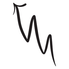 
Handmade, zigzag arrow. A swing with an upward direction, a drawing for the design of infographics, web, information. Isolated vector