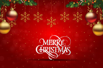 Fototapeta na wymiar Merry Christmas luxury decoration ornament banner background.