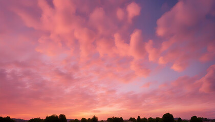 Sky Gradient with Orange and Pink Clouds - Twilight Background