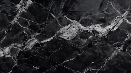 Elegant Contrast: Black Marble Texture with White Inclusions