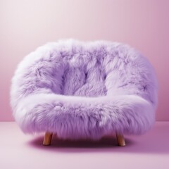 Fluffy fur luxurious vintage furry chair.